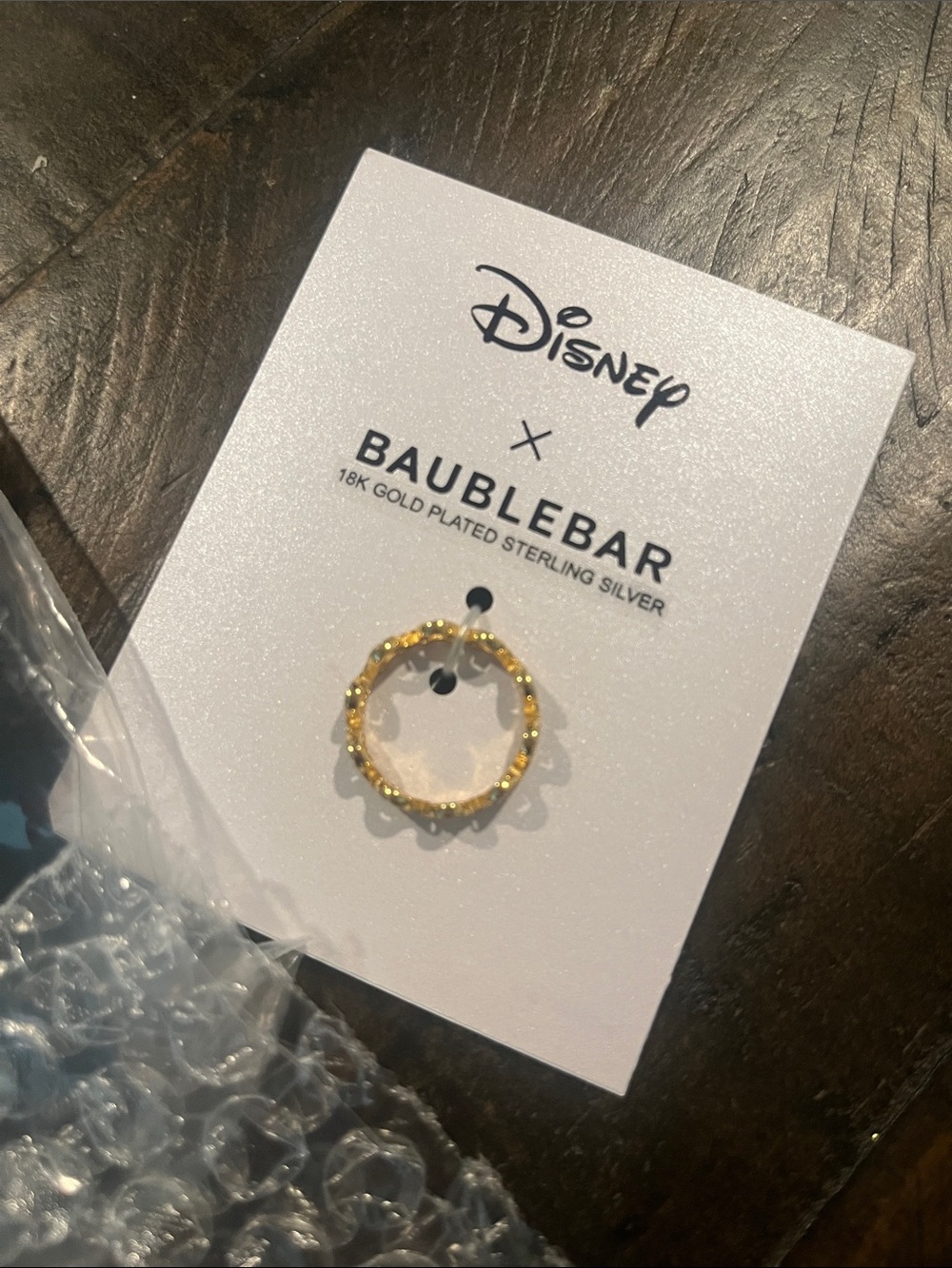 Disney x Bauble Bar 18k Gold Plated Sparkle Mickey Ring